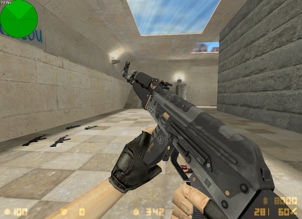 Модель HD AK-47 "Elite Build" с анимацией осмотра.